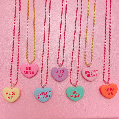 Pop Cutie Candy Conversation Hearts Kids Necklaces Valentine