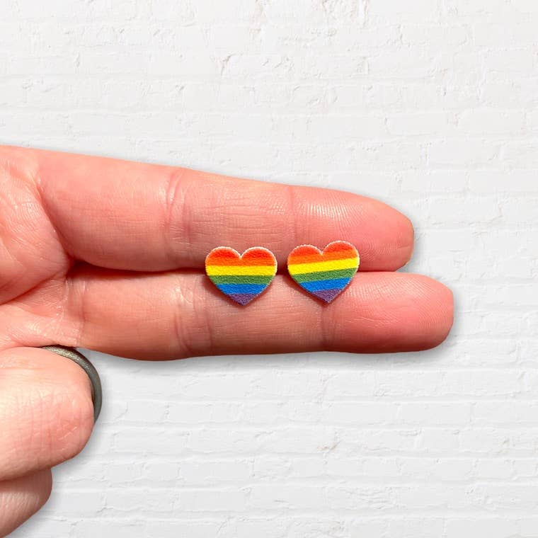 Rainbow Heart Earrings