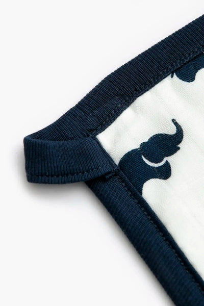 Organic First Washcloth - Navy Elephant