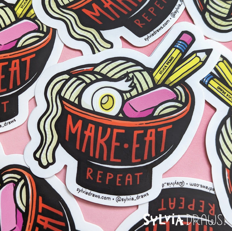 Make Eat Repeat Crafty Ramen Sticker