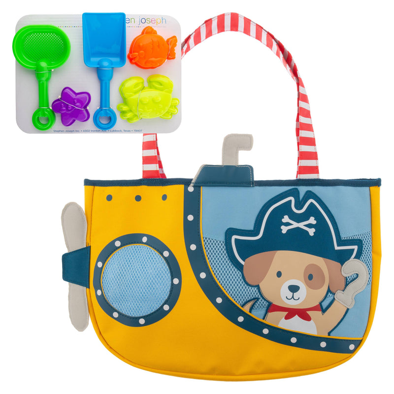 Beach Tote with Sand Toys Play Set, Variety of Styles