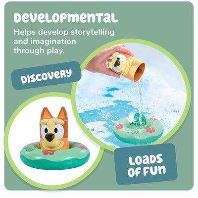 Bluey and Friends Toomies Splash and Float Water Toy, Bluey or Bingo