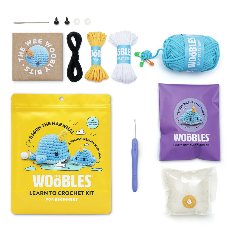 Mommy & Me Bjørn the Narwhal Combo Crochet Kit – Flying Pig Toys