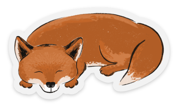 Clear Fox Sticker, 3x2 in.