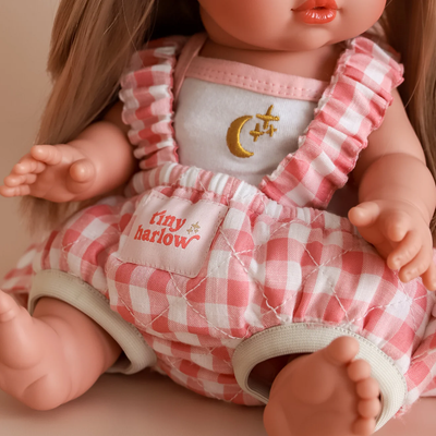 Doll Carrier - Pink gigham - Tiny Harlow