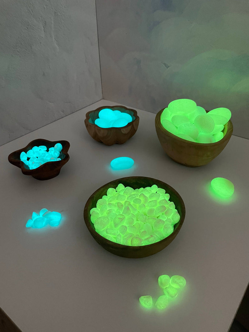Super Bright Glow Pebbles - Blue
