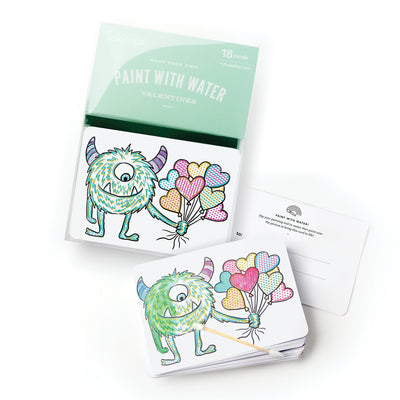 Paint with Water Valentine Cards - Monster