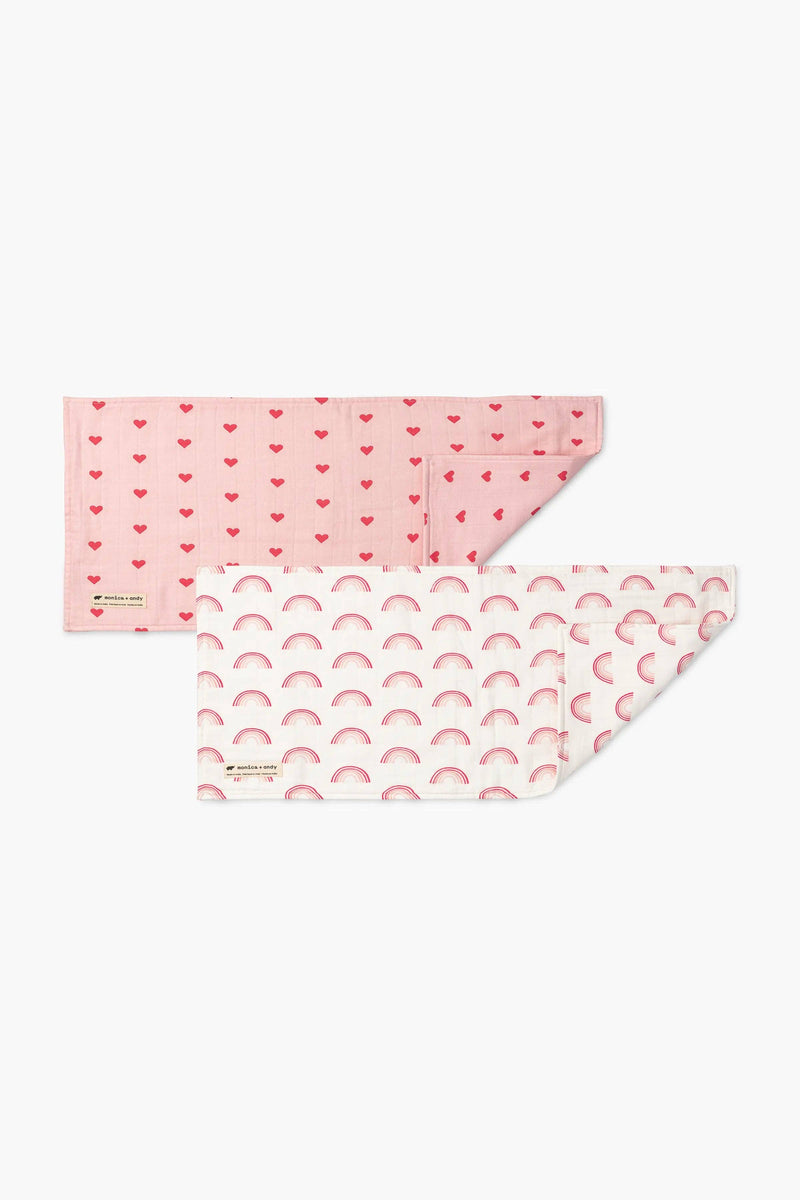 2-Pack Muslin Baby Burp Cloths - Pinks