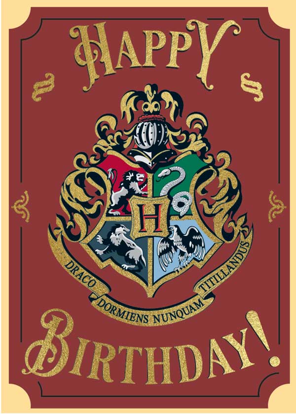 Harry Potter Hogwarts Birthday Foil Card