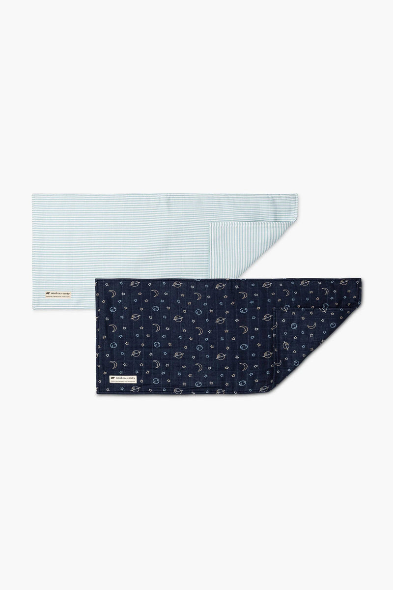 2-Pack Muslin Baby Burp Cloths - Blues