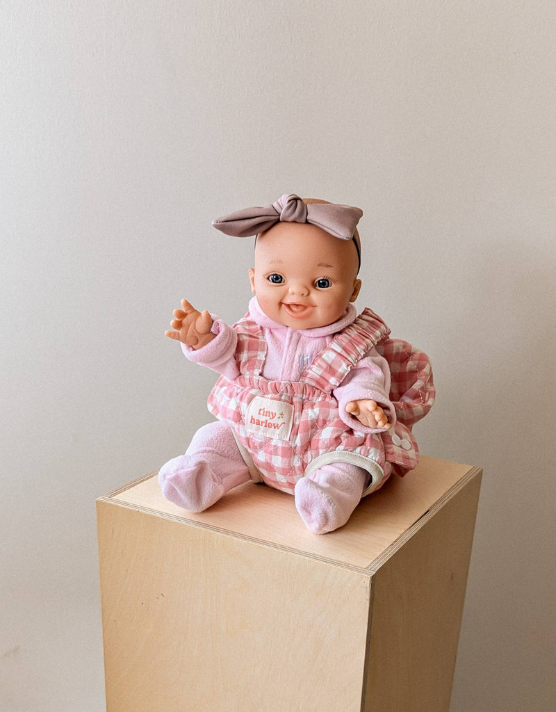 Doll Carrier - Pink gigham - Tiny Harlow