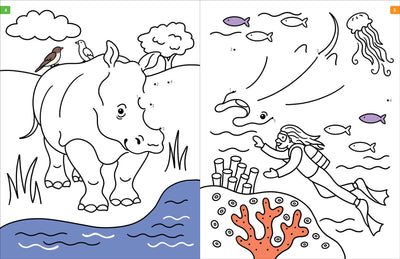 Animals Dot-to-Dot Coloring Book