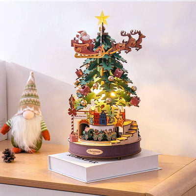 DIY 3D Wooden Puzzle Music Box: Christmas Melody Tree