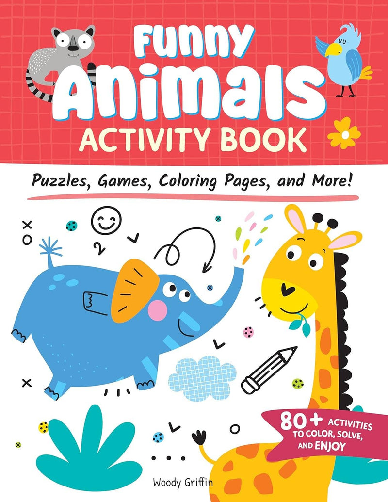 Funny Animals Activity Book Puzzles, Games, Coloring + More!