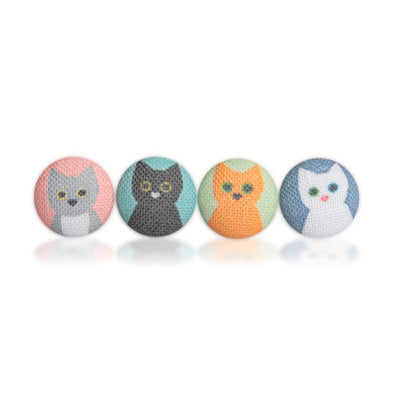 Cat Lady Mix and Match Fabric Button Earrings