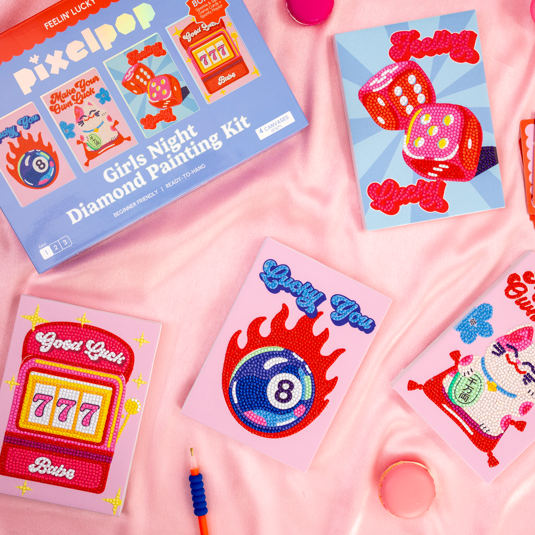 PixelPop™ Diamond Art — Girls' Night Edition — Feelin' Lucky (Ages