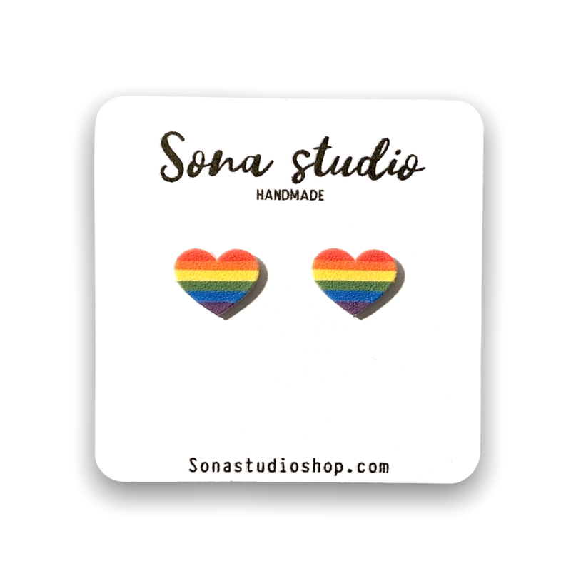 Rainbow Heart Earrings