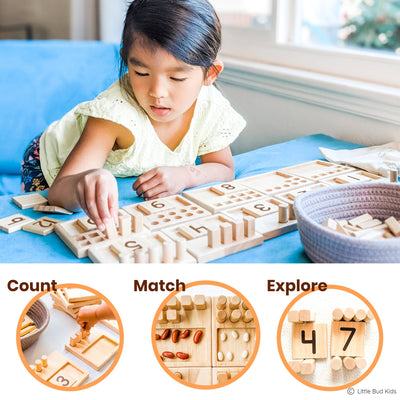 Counting Pegs Math Toy Set & Ten Frame Addition Flashcards