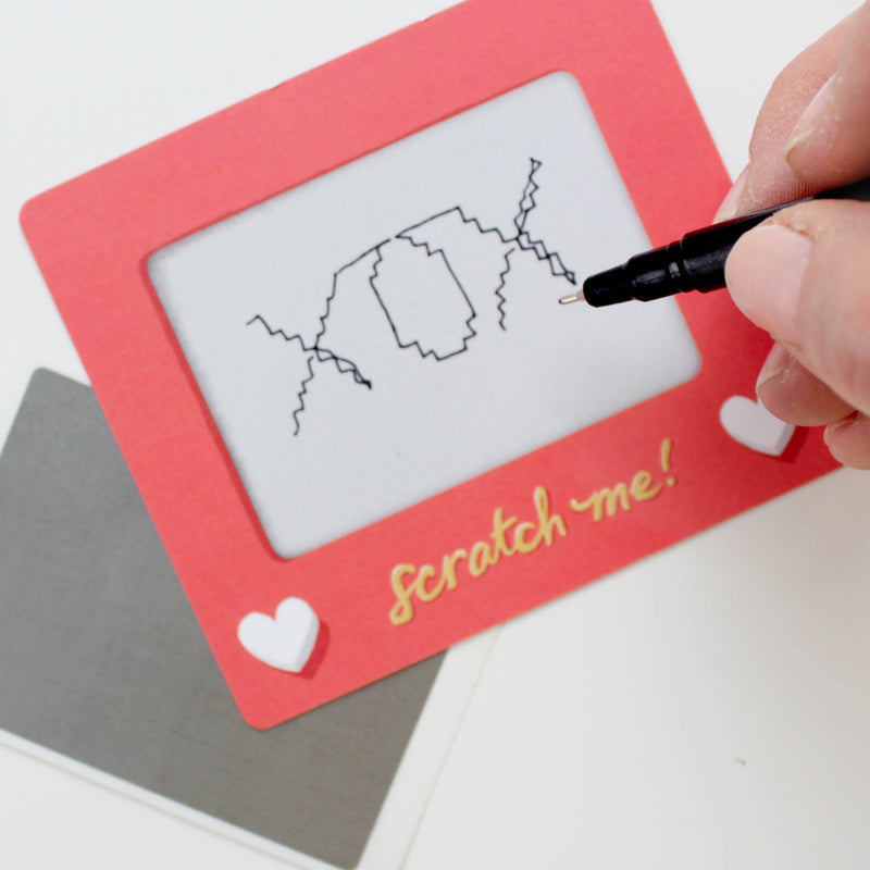 Scratch-Off Valentine Cards - Scratch-A-Sketch