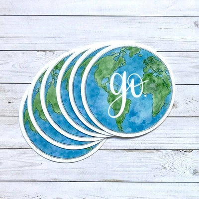 Go Globe Sticker 3x3in.