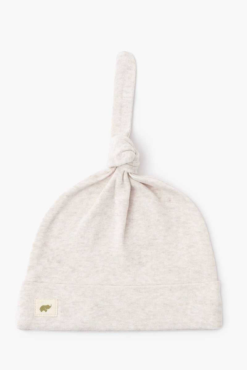 Baby Top Knot Cap - Cream Heather