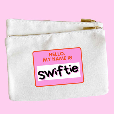 Swiftie "Hello My Name Is" canvas pouch | Taylor Swift Bag