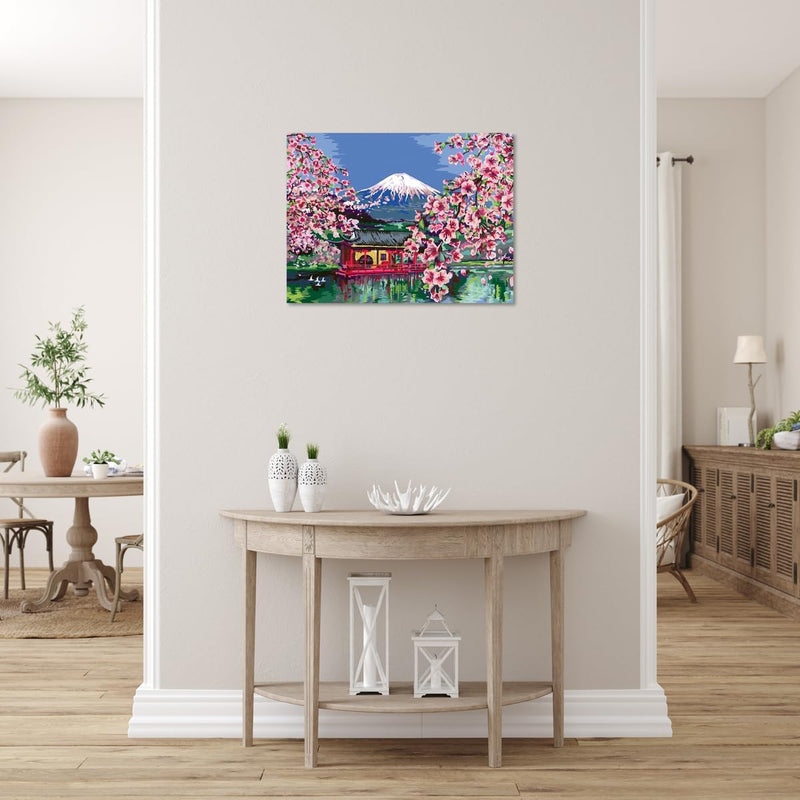 Relax CreArt Japanese Cherry Blossom Canvas Paint by Numbers Kit