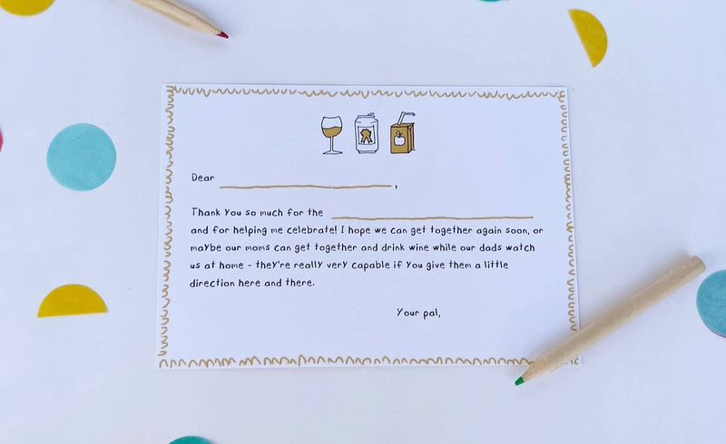 Fill In the Blank Thank You Card Set - Moms and Dads Joke