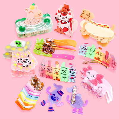 Axolotl Hair Claw, Cute Hair Accessories, Shaped Hair Clips