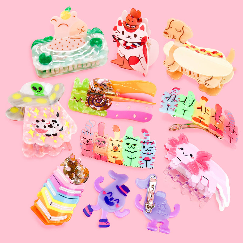 Axolotl Hair Claw, Cute Hair Accessories, Shaped Hair Clips
