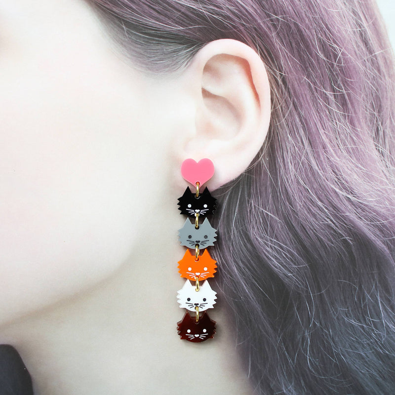 Cat Lady Acrylic Earrings
