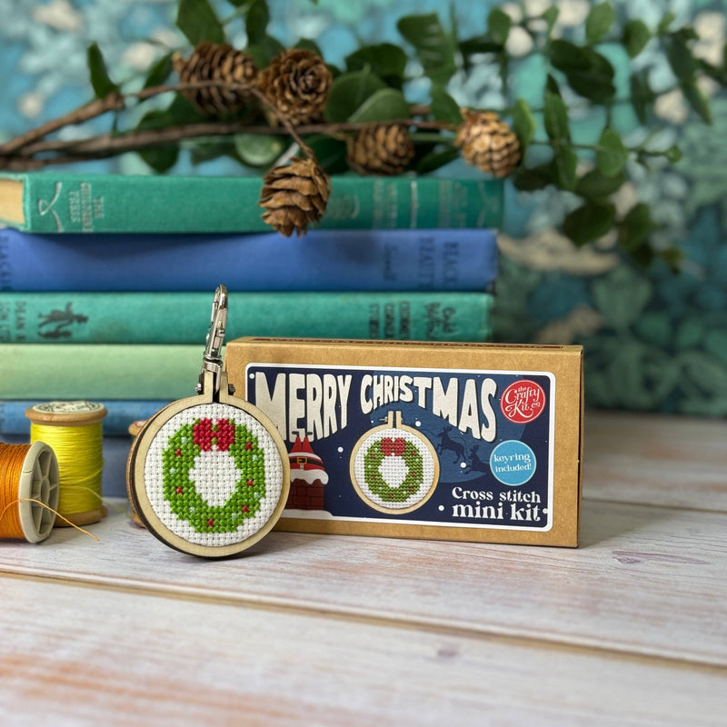 Wreath Mini Matchbox Christmas Cross Stitch Kit