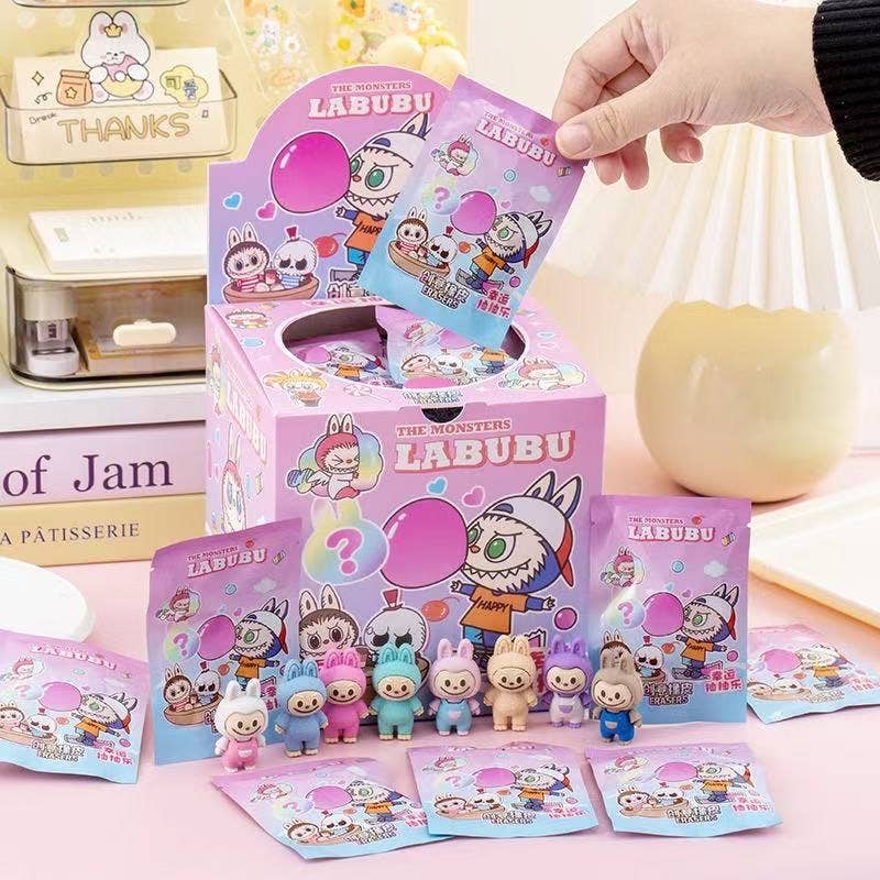 Blind bag labubu erasers 