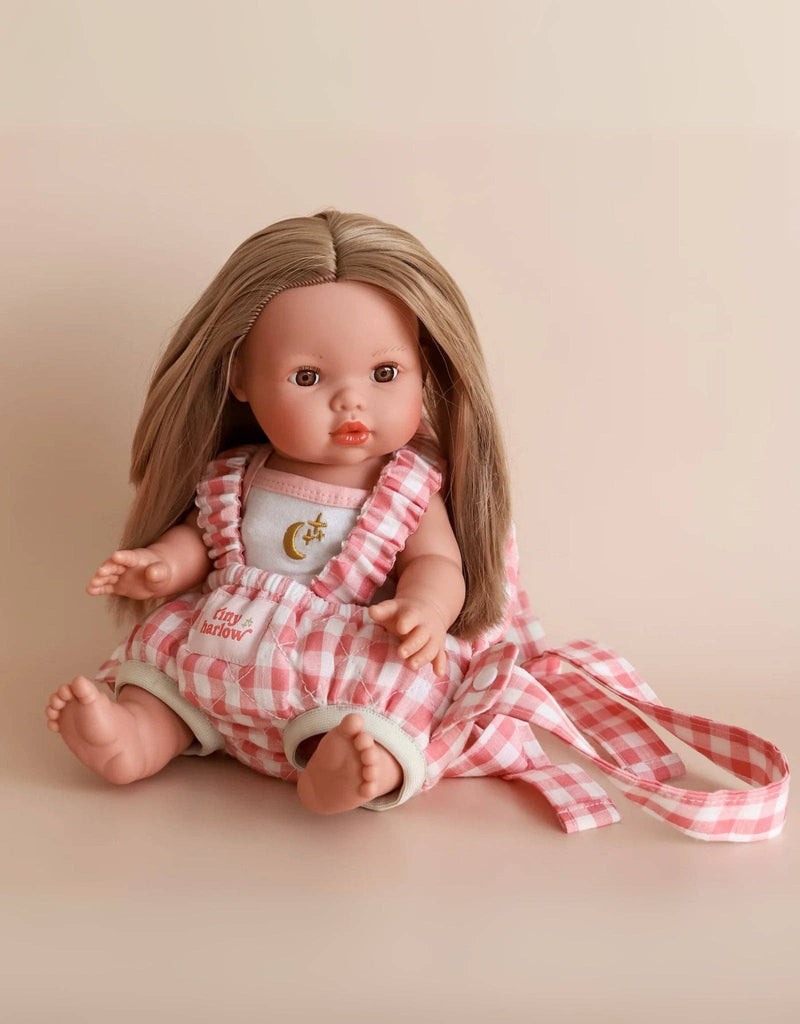 Doll Carrier - Pink gigham - Tiny Harlow