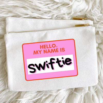 Swiftie "Hello My Name Is" canvas pouch | Taylor Swift Bag