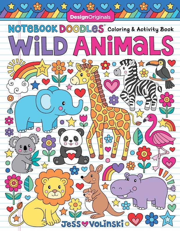 Notebook Doodles Wild Animals Coloring Book