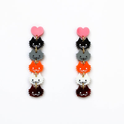 Cat Lady Acrylic Earrings