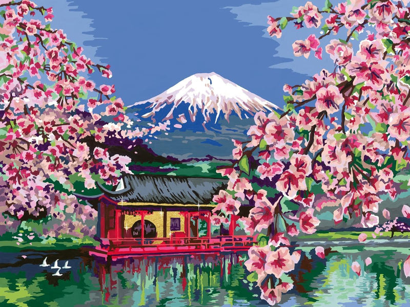 Relax CreArt Japanese Cherry Blossom Canvas Paint by Numbers Kit