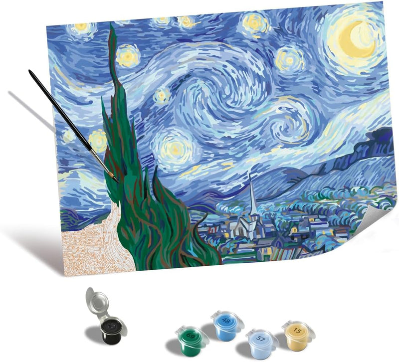 Relax CreArt Van Gogh: Starry Night Canvas Paint by Numbers Kit