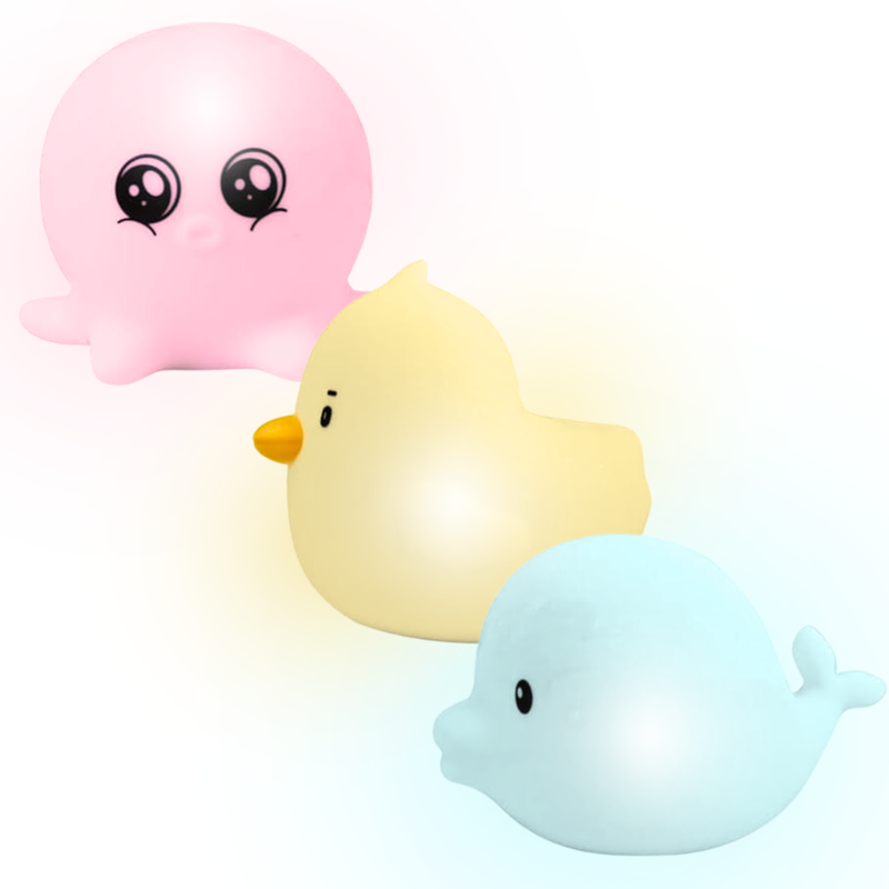 LumiPets® Minis Olive, Daisy, & Delbert- Waterproof Light-Up Toy Pack