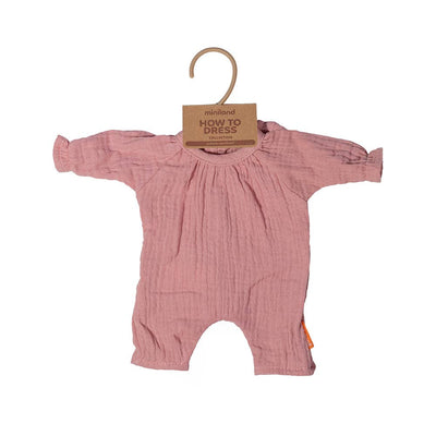 Miniland pink pajamas with hat for dolls 12 5/8"