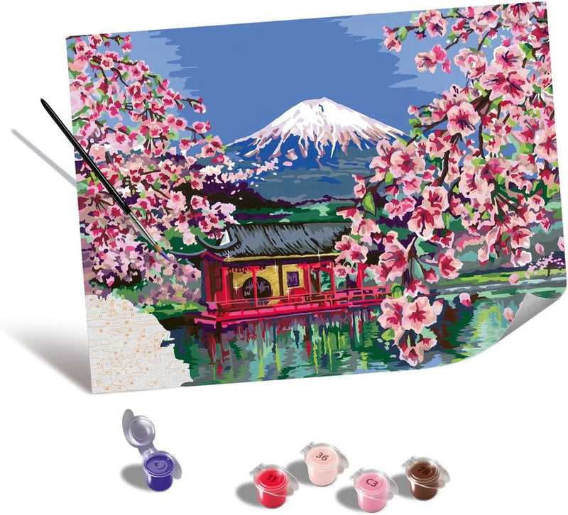 Relax CreArt Japanese Cherry Blossom Canvas Paint by Numbers Kit