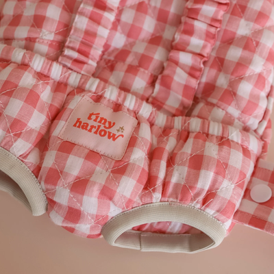 Doll Carrier - Pink gigham - Tiny Harlow