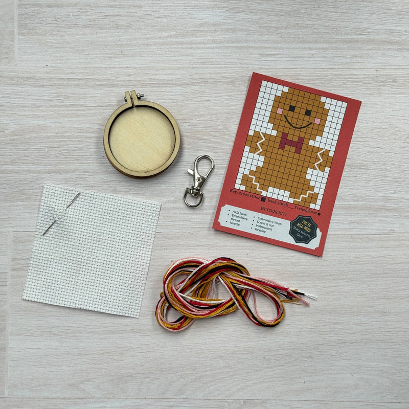 Gingerbread Man Mini Matchbox Christmas Cross Stitch Kit