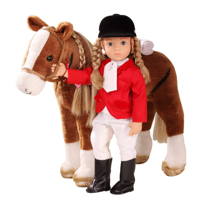 Gotz Big Plush Combing Horse with Saddle and Bridle dolls