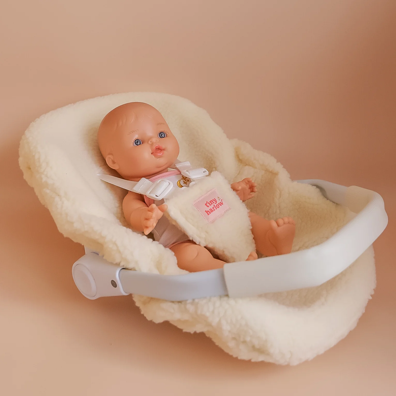 Doll Car Seat - Cherry gingham - Tiny Harlow