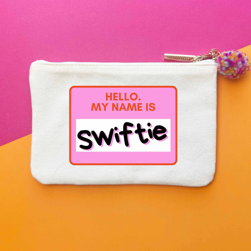 Swiftie "Hello My Name Is" canvas pouch | Taylor Swift Bag