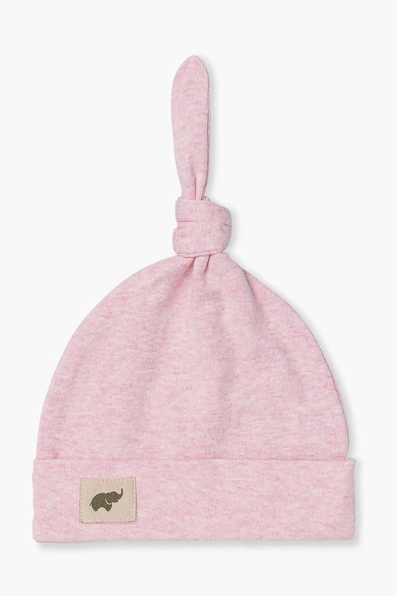 Baby Top Knot Cap - Light Pink Heather