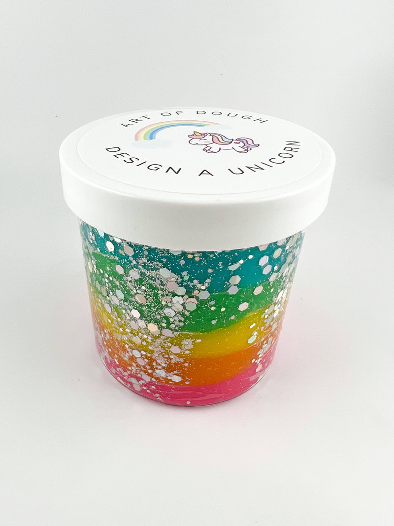 Unicorn Sensory Jar - Rainbow Dough