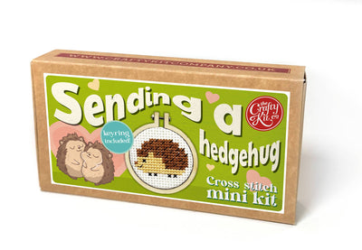 'Sending a hedgehug' Mini Matchbox Cross Stitch Kit